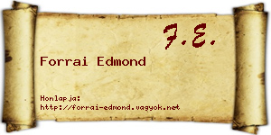 Forrai Edmond névjegykártya